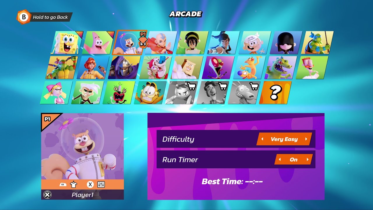Nickelodeon All-Star Brawl  (Arcade Mode - Very Hard) Sandy Gameplay