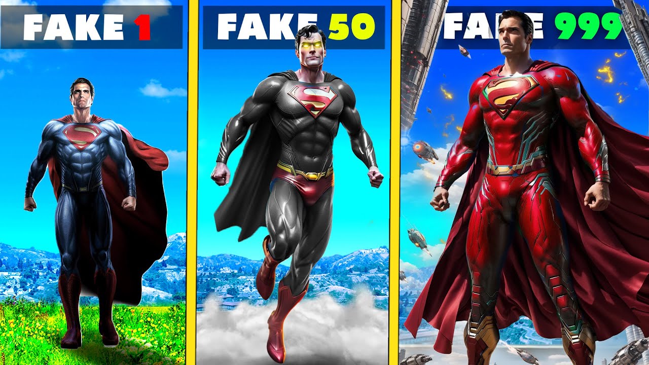 Fake SUPERMAN vs Real SUPERMAN in GTA 5