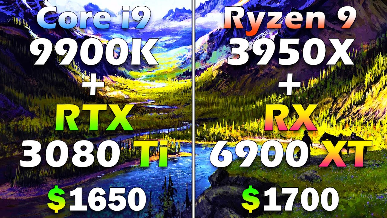 Core i9 9900K + RTX 3080 Ti vs Ryzen 9 3950X + RX 6900 XT | PC Gaming Tested