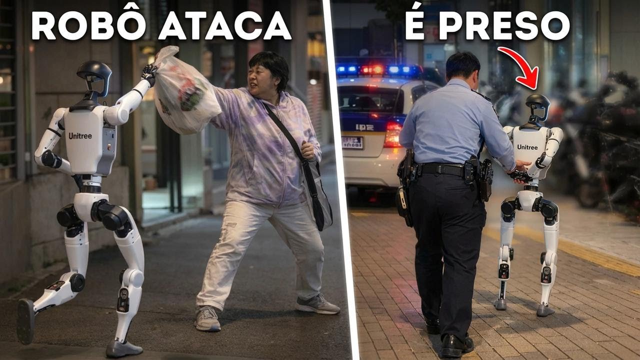 Robô com IA surta e ataca mulher na rua (e acaba preso!)