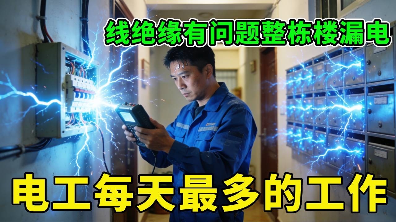 每天修的最多的是漏电，电工上门十个有九个是跳闸，线的绝缘有问题【城阳电工电路】