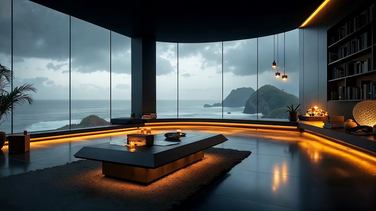 Chillout Deep Work Music for Ultimate Focus | Productivity Ambient Mix in a Modern Coastal Room