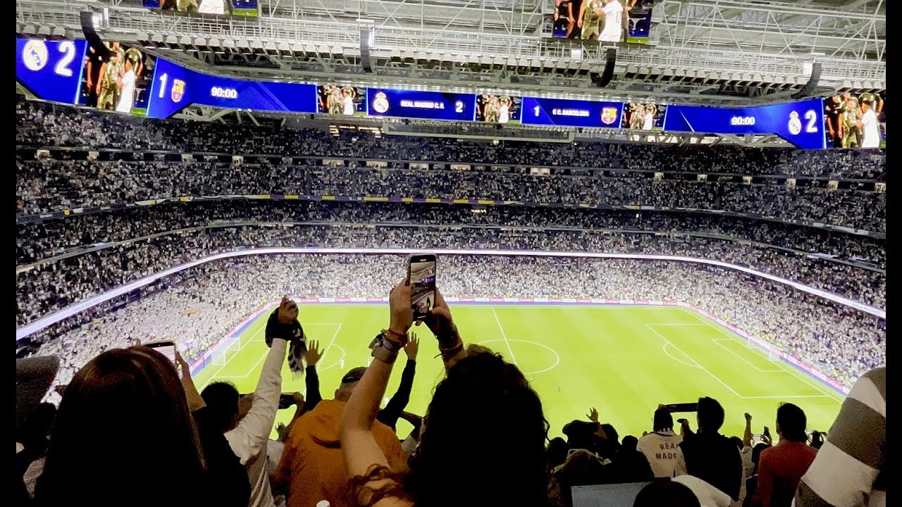 80.000 singing HALA MADRID Y NADA MÁS after Clásico win • Real Madrid - FC Barcelona • Bernabéu
