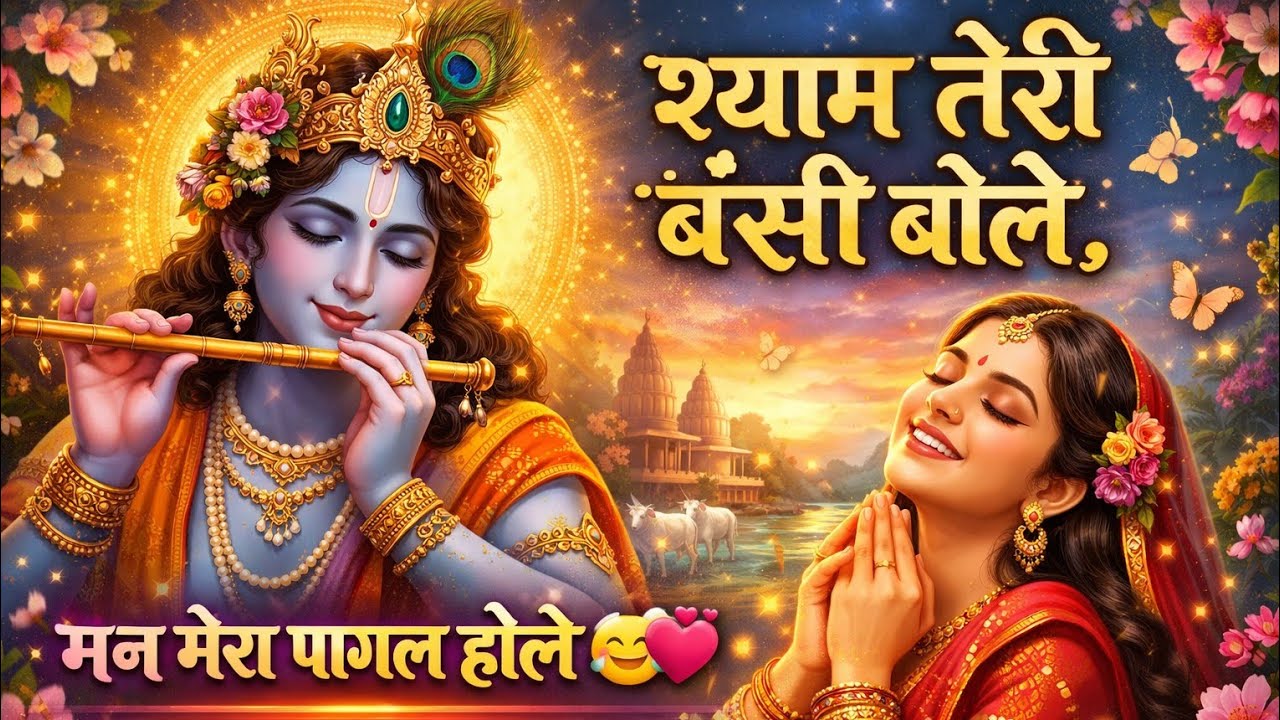 💖श्याम तेरी बंसी बोले, मन मेरा पागल हो ले 🤗। कृष्ण भजन।Krishan song। #krishna #viral #krishnabhajan 