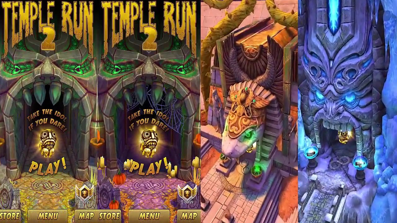 Temple Run 2 Frozen Shadows VS Spooky Summit VS Blazing Sands VS Sky Summit Wolfman Gameplay HD