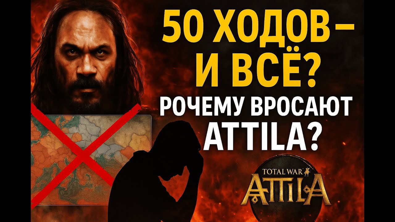 Почему люди БРОСАЮТ компании в ATTILA TOTAL WAR? 50-60 ХОДОВ и КОНЕЦ?!