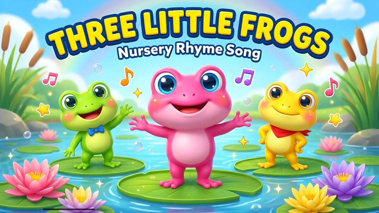 Three Little Frogs – 3D Kids Song | Fun Nursery Rhyme & Learning Video | Baby Songs 2025