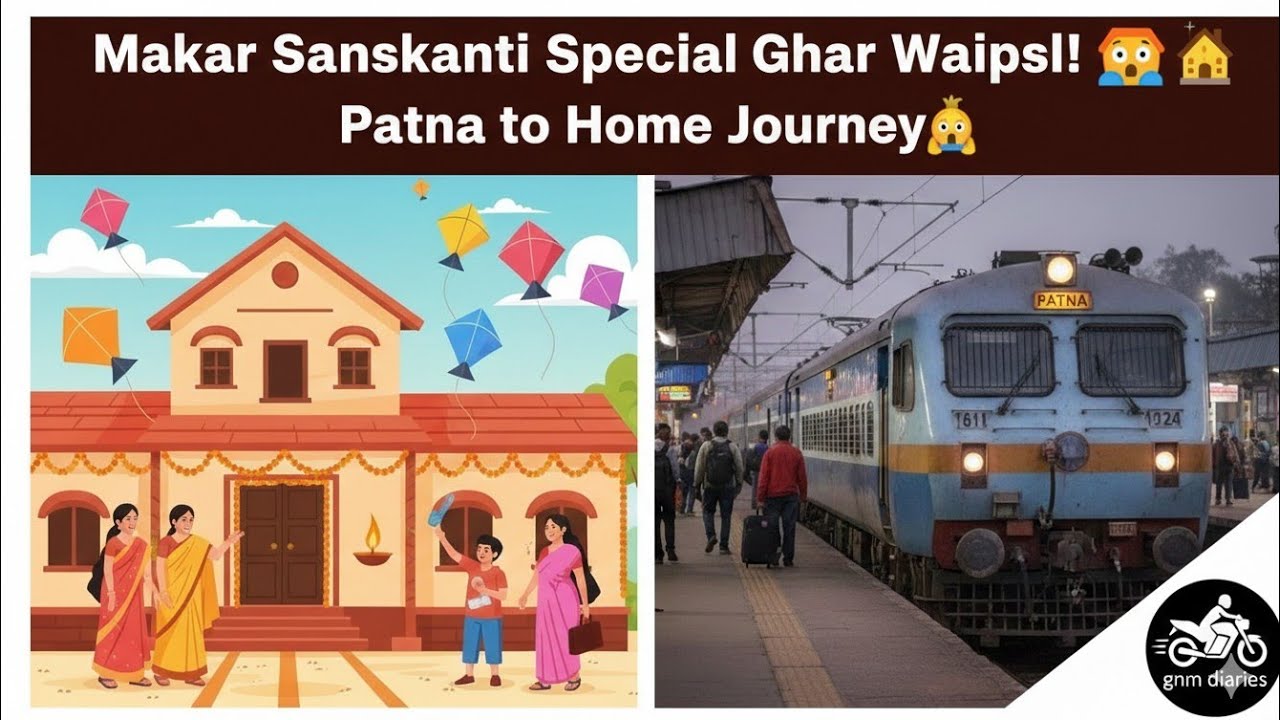Makar Sankranti special ghar waapsi! 🏠 | Patna to Home Journey🚂  | GNM Diaries | #vlog #desivlog #yt