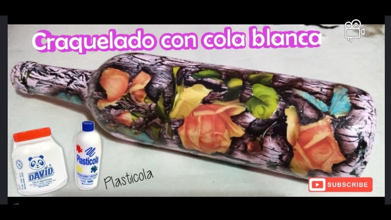 decoupage y craquelado casero con cola blanca ♻️  How to make crackle with white glue