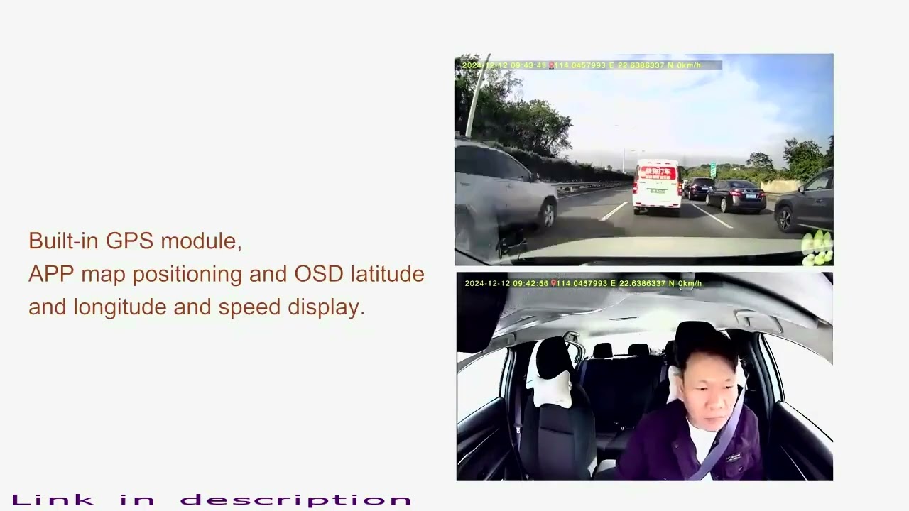 H265 1080P AOV Dual-Core Dashcam BSI Sensors Dual Radar  GPS 140&deg; Rear View Night Vision Cloud