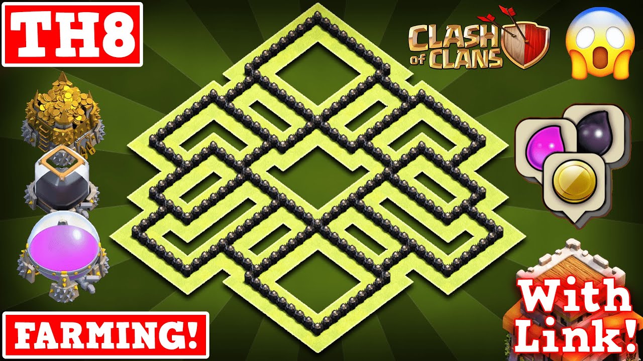 #1 Town Hall 8 (Th8) Farming Base With *Copy Link* | Th8 Farming/Trophy/Hybrid Base 2020!