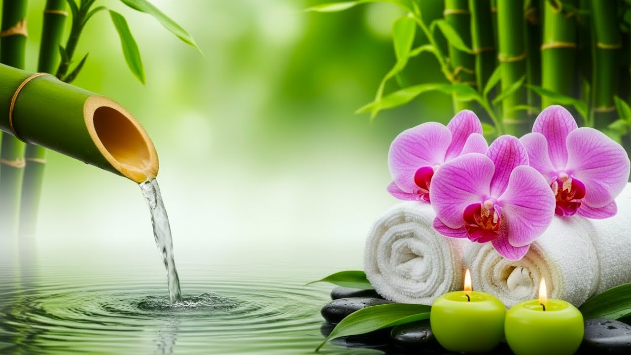 Bamboo Water Sounds for Sleep 🌿 Relaxing Healing Spa Music