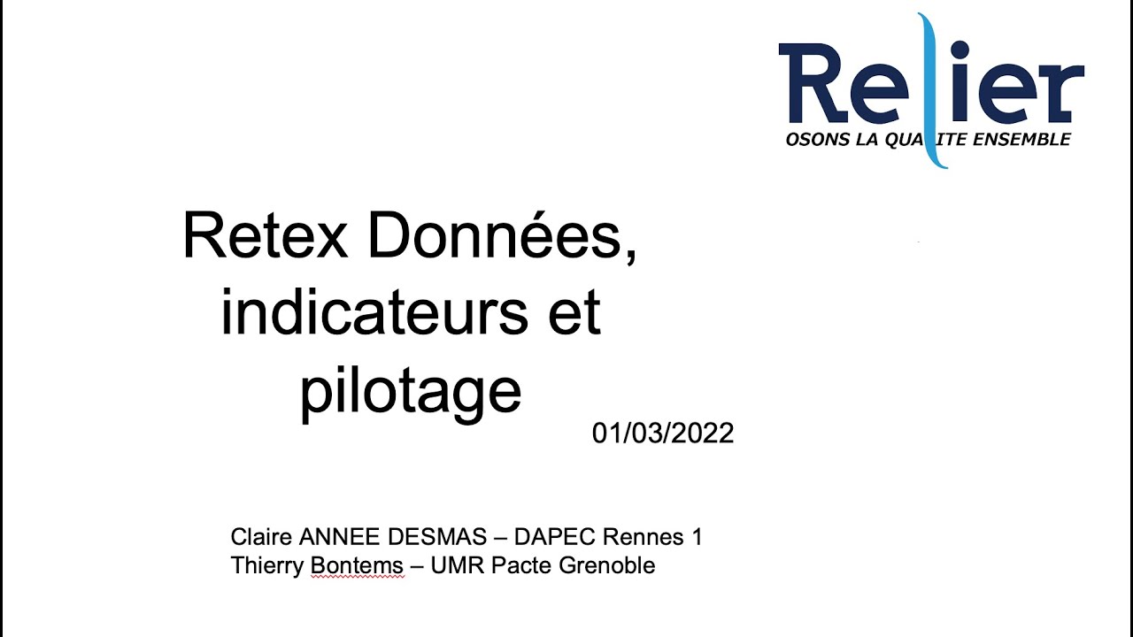 Relier Retex Données indicateurs et pilotage 01-03-2022