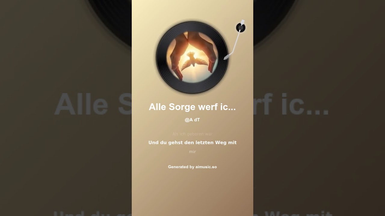 Alle Sorge werf ich auf dich