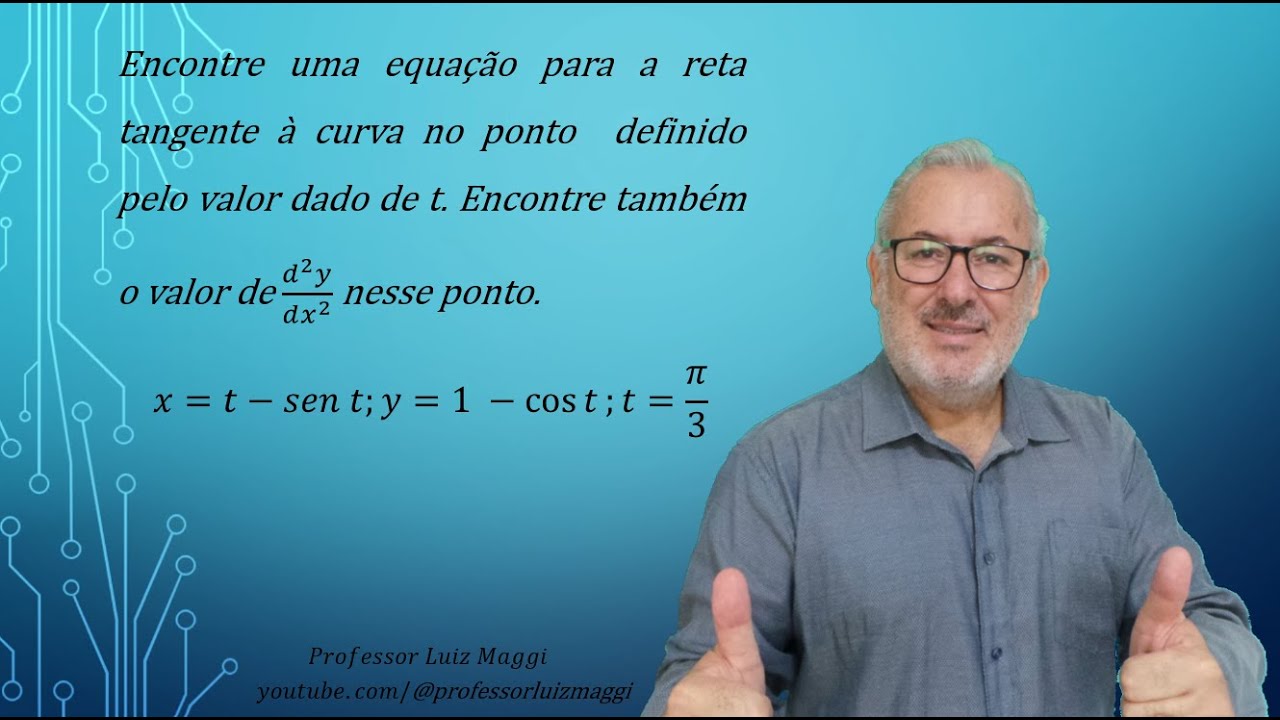 EQUAÇÃO DE UMA RETA TANGENTE A UMA CURVA A PARTIR DE SUAS EQUAÇÕES PARAMÉTRICAS#professorluizmaggi