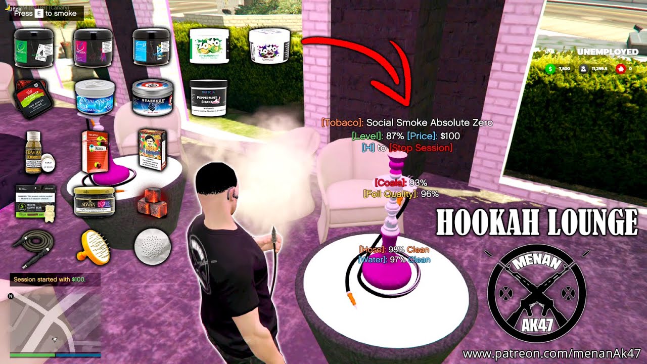 FIVEM HOOKAH LOUNGE SCRIPT + JOB | ESX/QBCORE FRAMEWORK