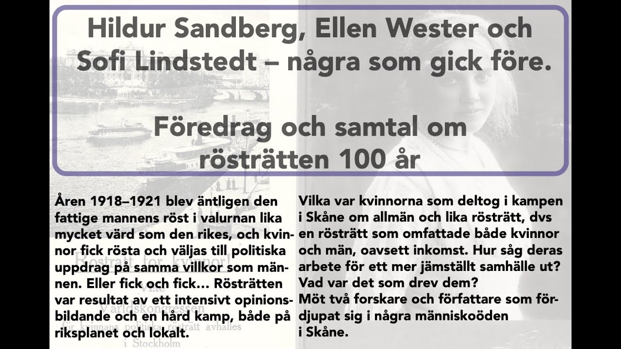 Föredrag om rösträtten 100 år