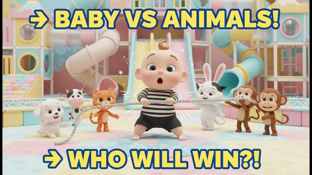 Baby vs Animals Tug of War 🐶👶| Nursery Rhymes & Kids Songs