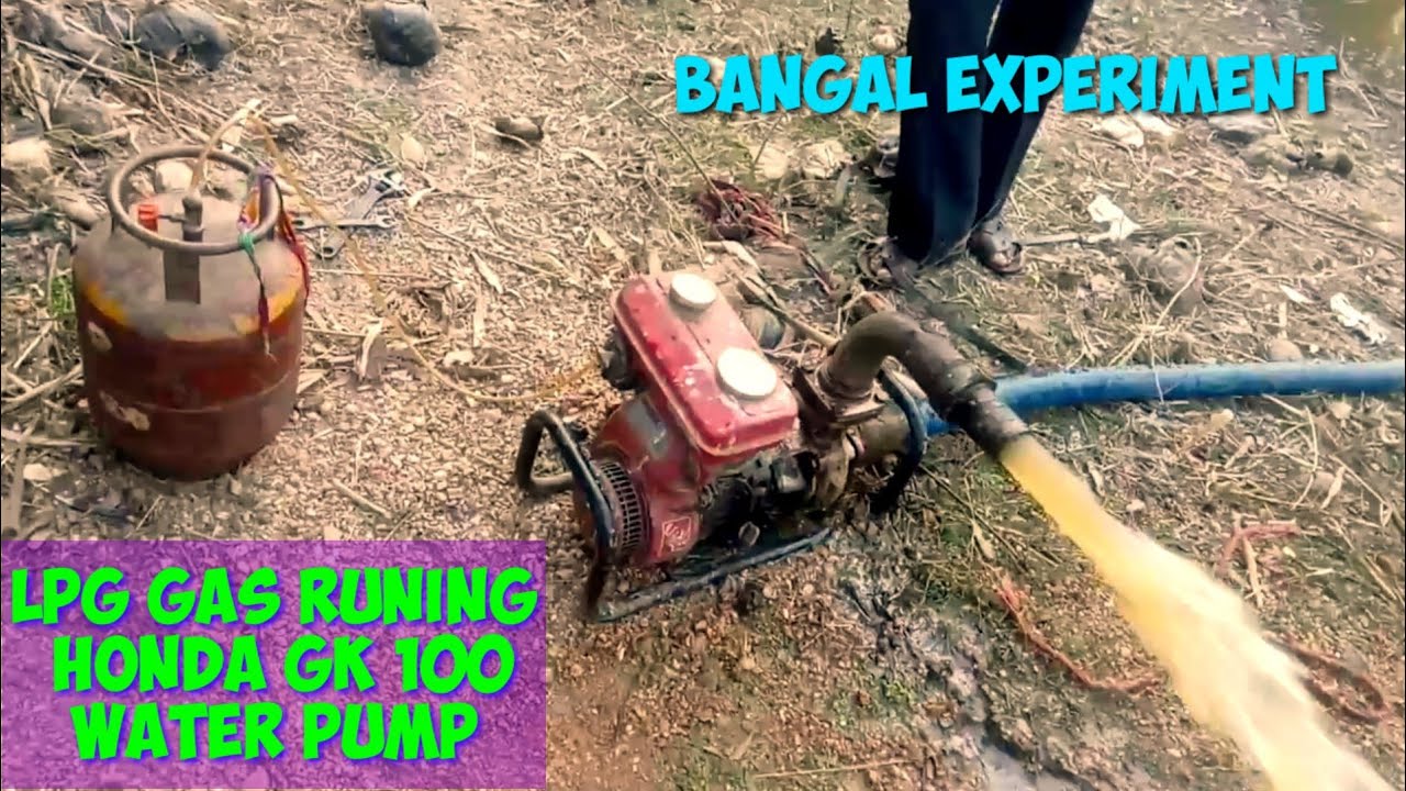 LPG gas running Honda gk100 water pump @Hatbdnazmul  #lpg #bangalexperiment