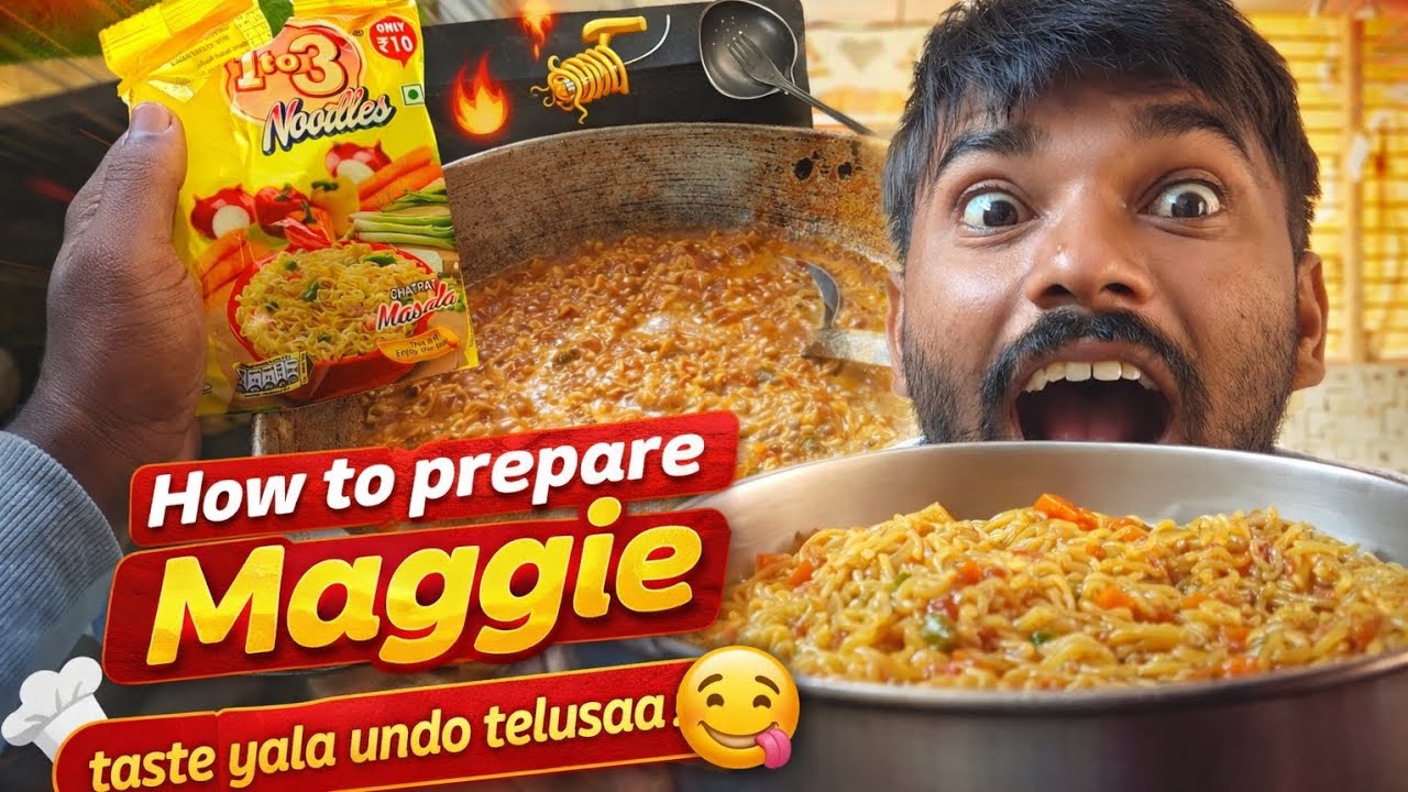 Chittorodu || How to prepare Maggie.😋 In Bachelor style 😂