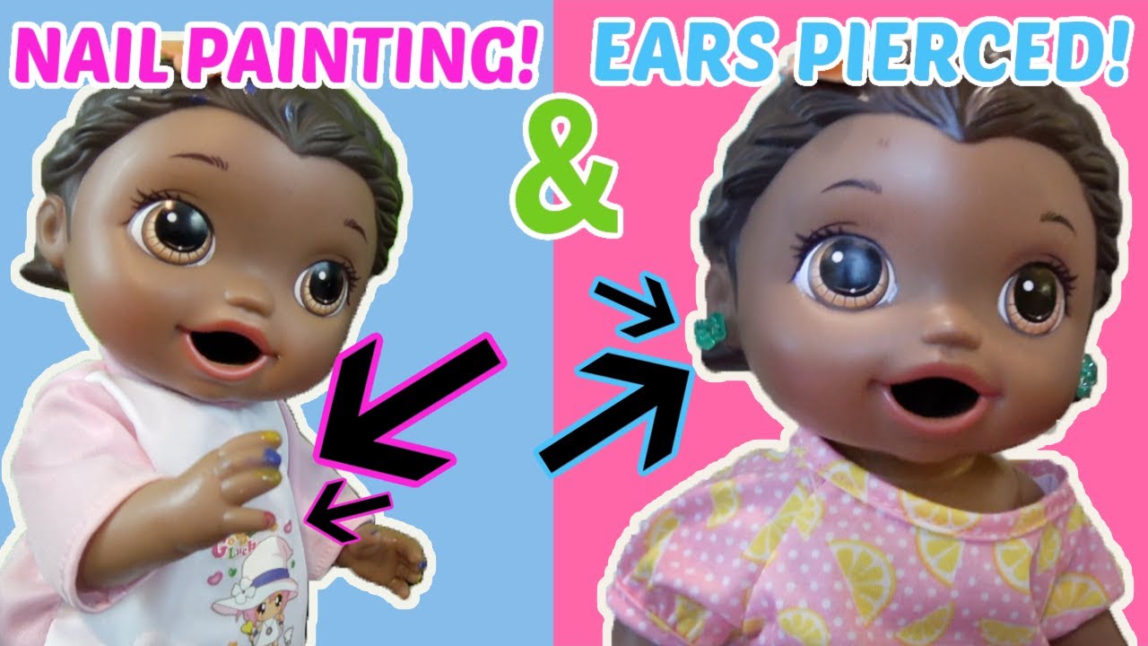 BABY ALIVE gets EARS PIERCED and NAILS PAINTED COMPILATION! The Lilly and Mommy Show!