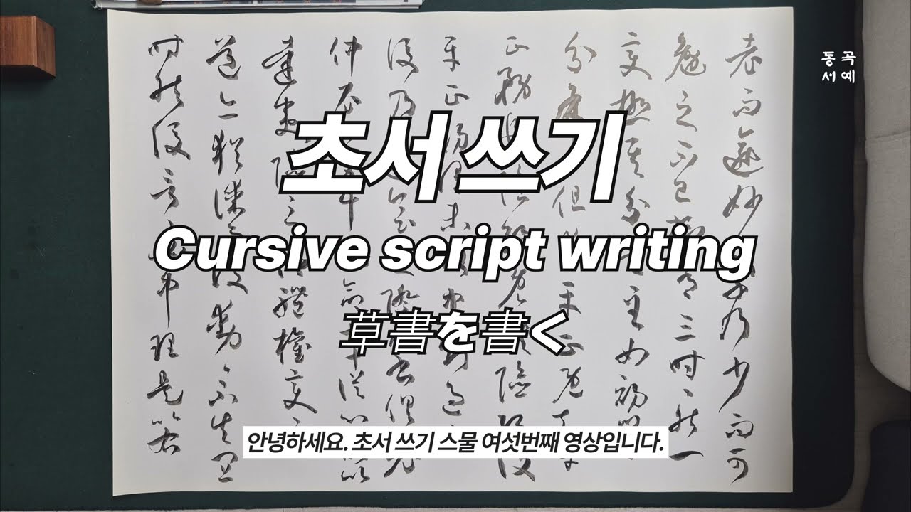 초서 쓰기 26 Cursive script writing 草書を書く손과정 서보