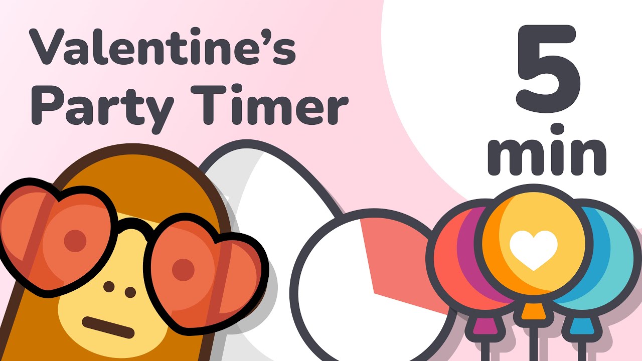 5 Minute Valentine's Party Timer for Kids (Visual Countdown)