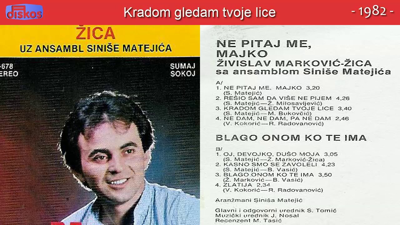 Zivislav Markovic Zica - Kradom gledam tvoje lice - (Audio 1982)