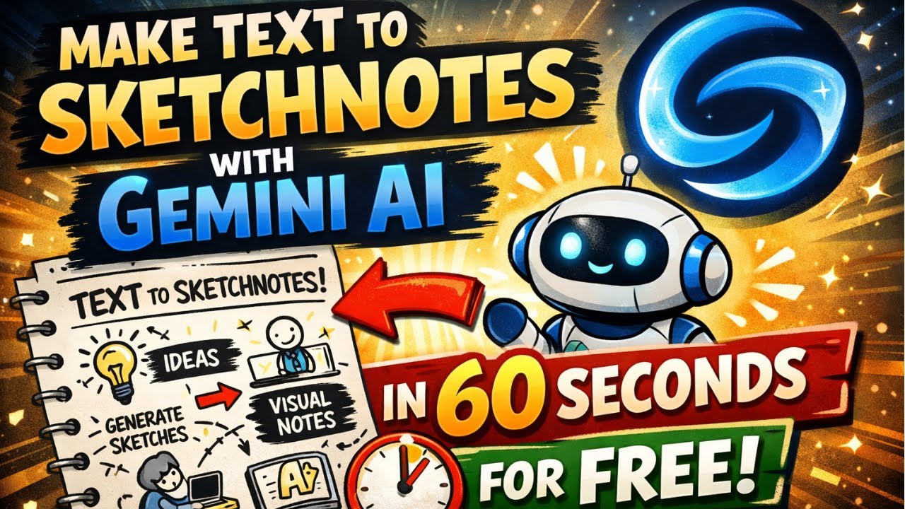 Make Text to Sketchnotes with Gemini AI in 60 Seconds for Free! Prompt below