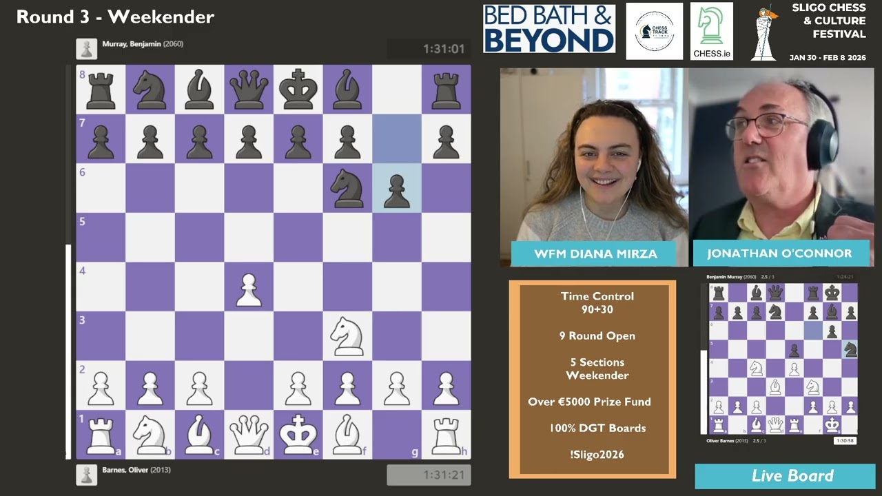 Sligo Chess Festival 2026 | Weekender Round 4 | !sligo2026, 1 Feb 2026