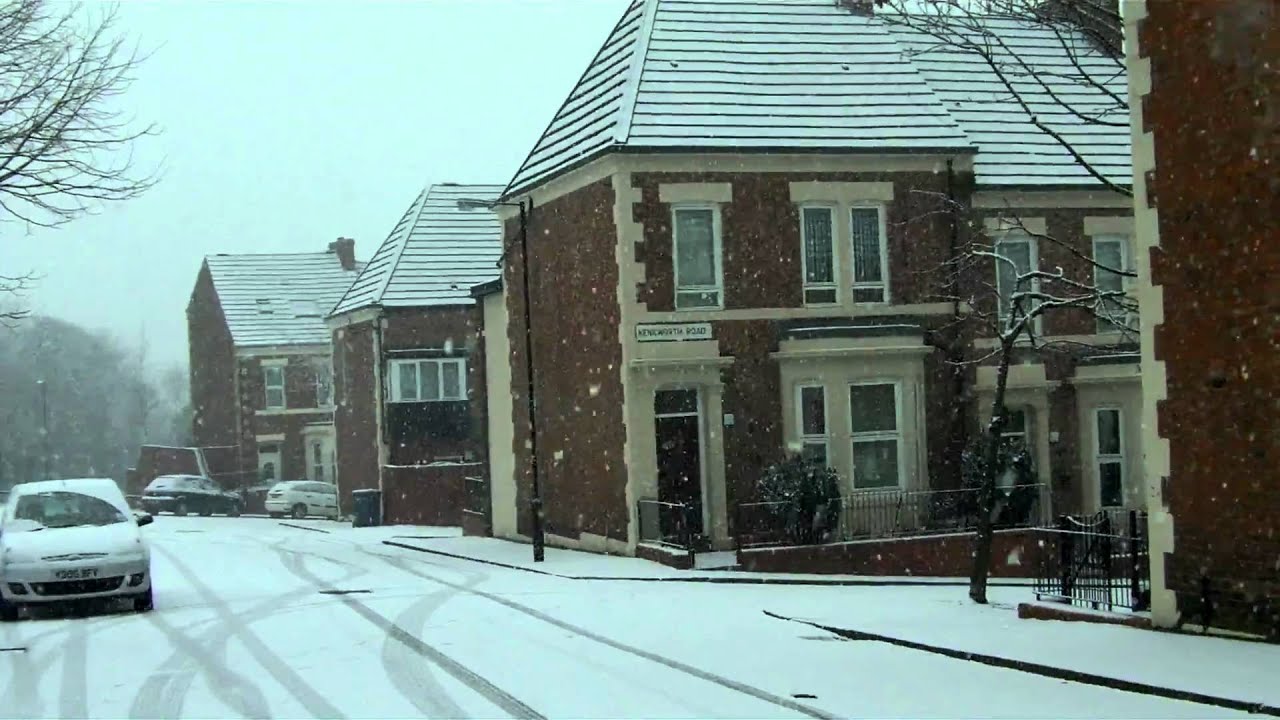 Snow in Elswick, Newcastle Upon Tyne England