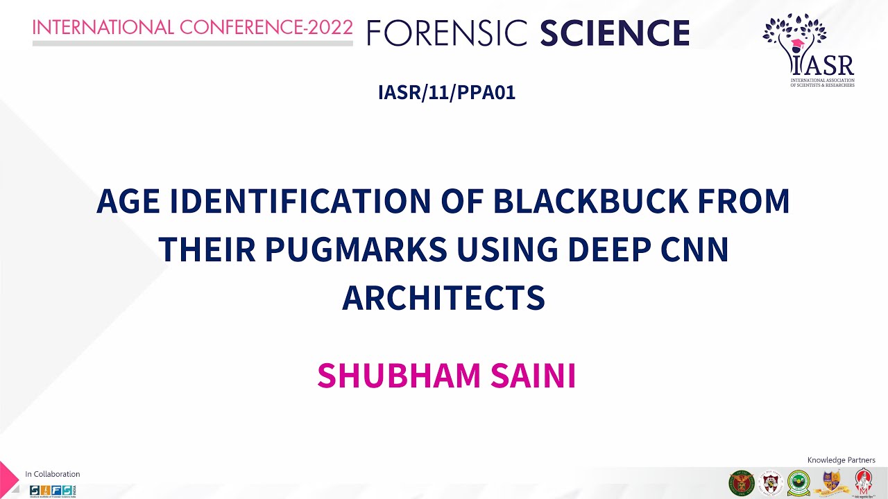 Age Identification of Blackbuck from their Pugmarks using Deep CNN Architects | Shubham Saini