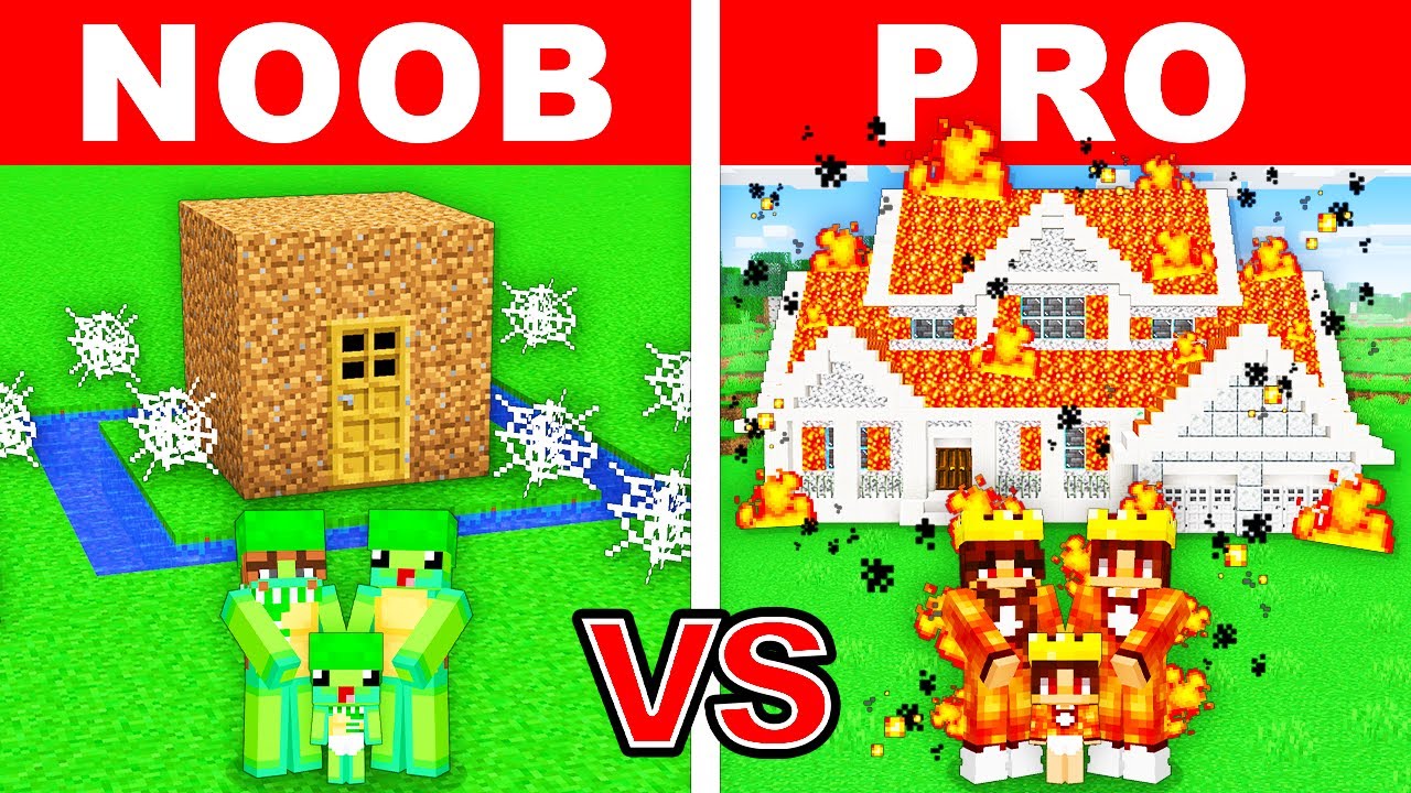 NOOB vs PRO: ELEMENTAL FAMILY HOUSE Build Challenge In Minecraft!