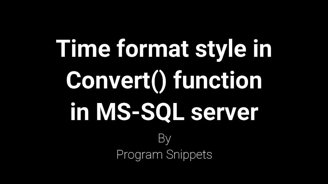 Time format style in Convert() function With MS-SQL Server