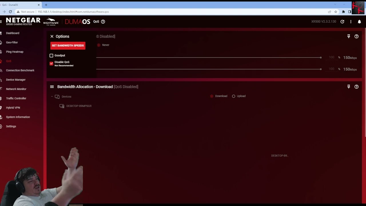 XR500 Netgear Nighthawk Limiting Speeds - Disable QoS
