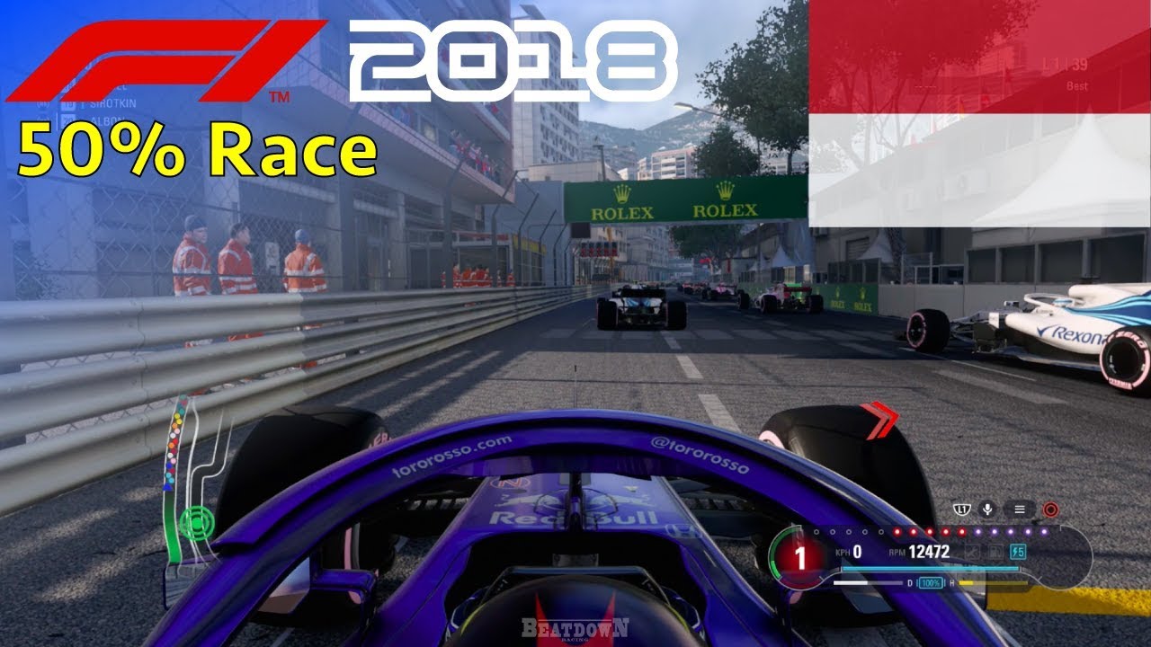 F1 2018 - Albon Career Mode #6: 50% Race Monaco