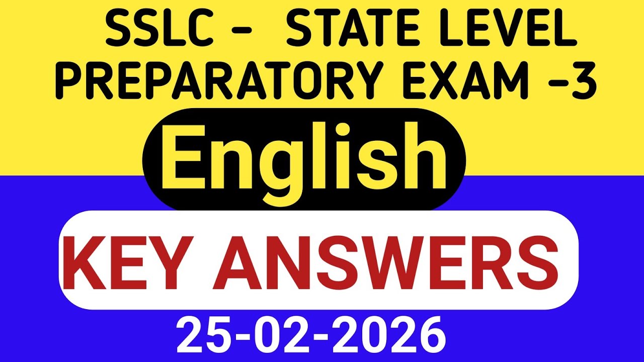 SSLC STATE LEVEL PREPARATORY EXAM -3 KEY ANSWERS - English -31E