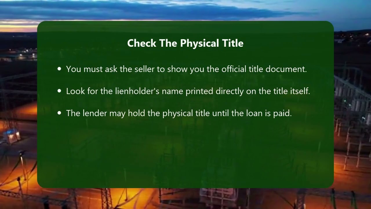 How To Check If A Vehicle Has A Lien?