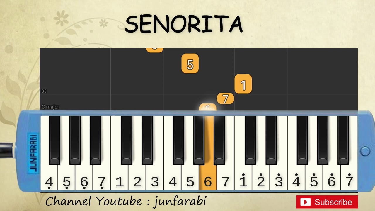 not pianika senorita - tutorial belajar pianika lagu senorita