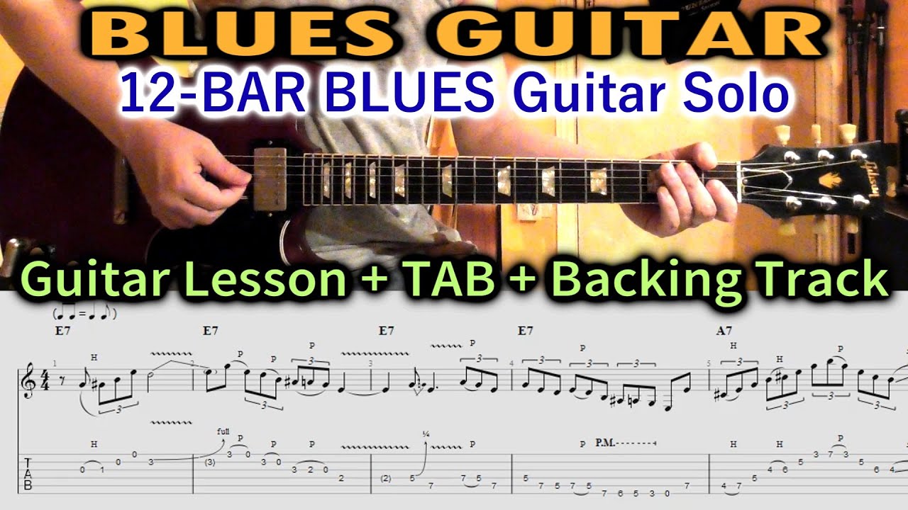 Blues Guitar Solo in E | Lesson with TAB & Backing Track | 12 Bar Blues Tutorial