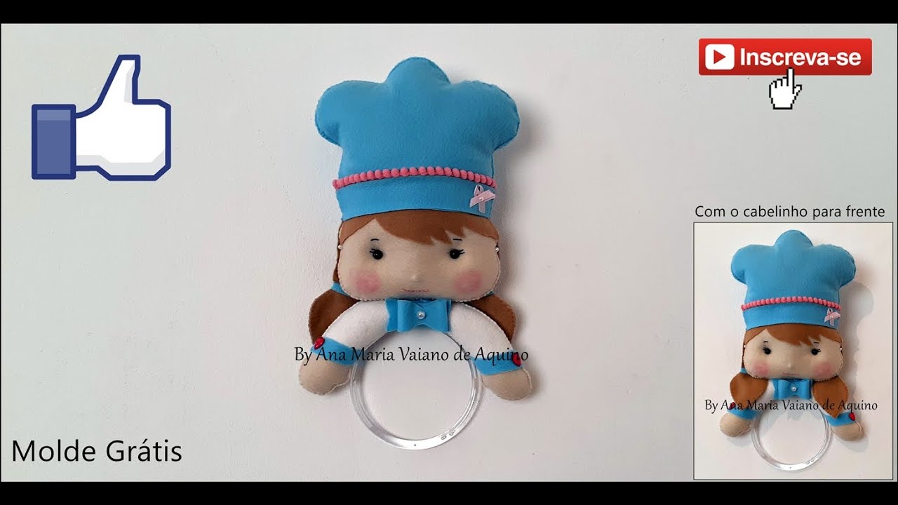 Boneca Porta Pano de Prato Passo a Passo e com Molde