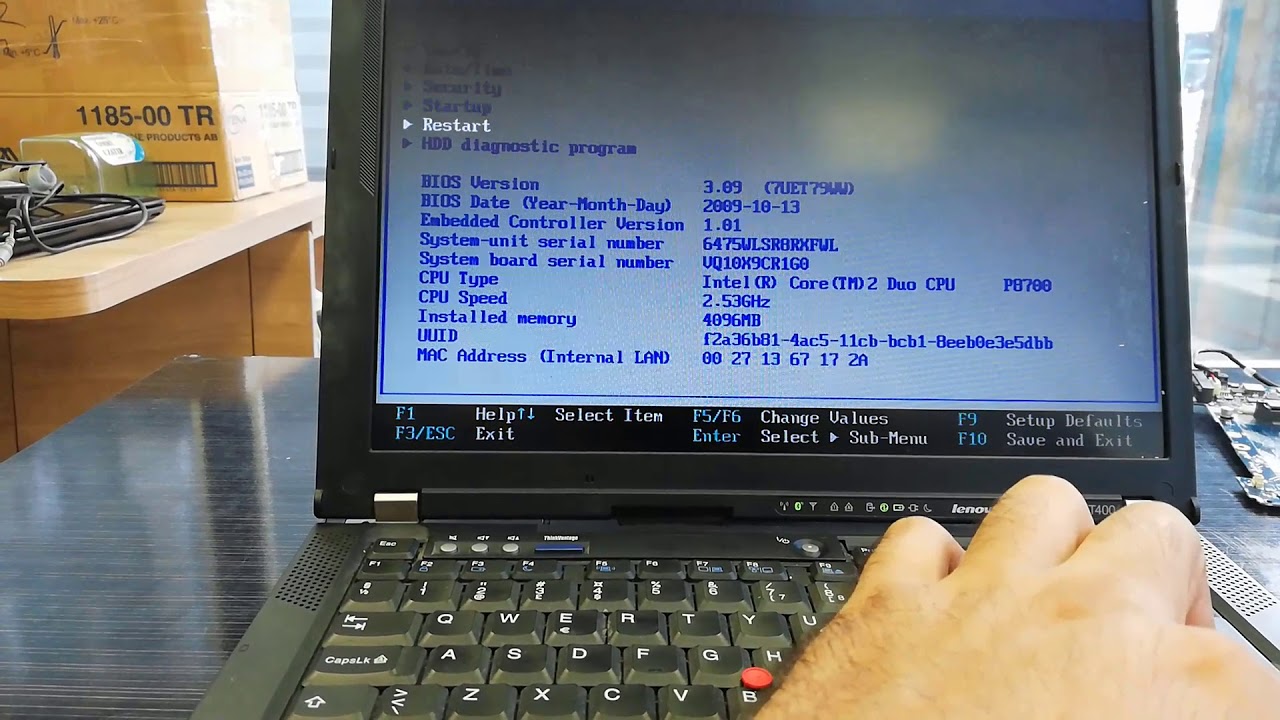 Lenovo T400 Bios ayarları