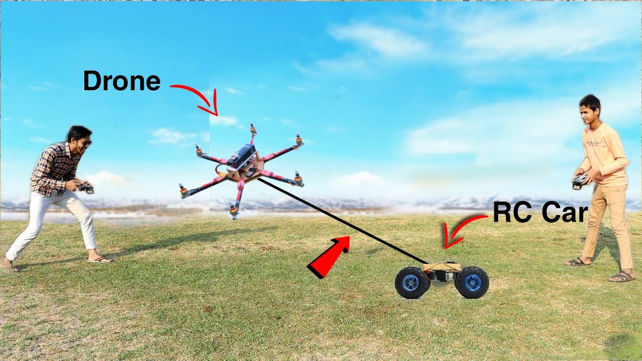 Drone Vs Remote Control Car Amazing Experiment