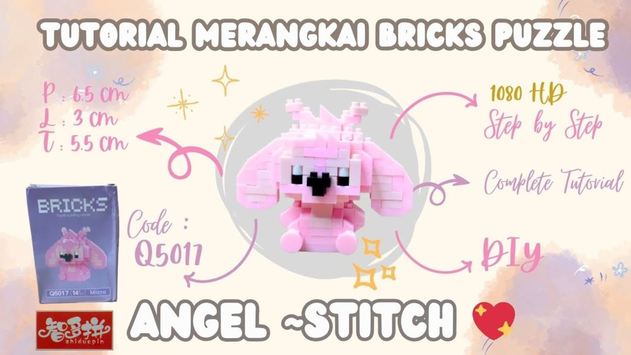 Tutorial DIY Micro Bricks Angel (Stitch 💖) Q5017 (zhiduopin) | How To Build Angel Bricks #PuzzLead