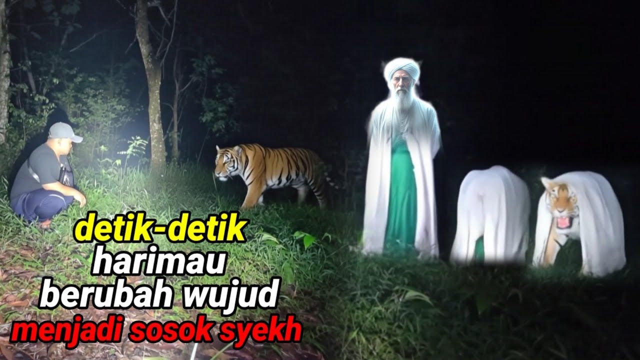 CEK SENDIRI YOUTUBER INI MENYAKSIKAN LANGSUNG DETIK-DETIK HARIMAU BERUBAH MENJDI SYEKH@syiarmalam13 