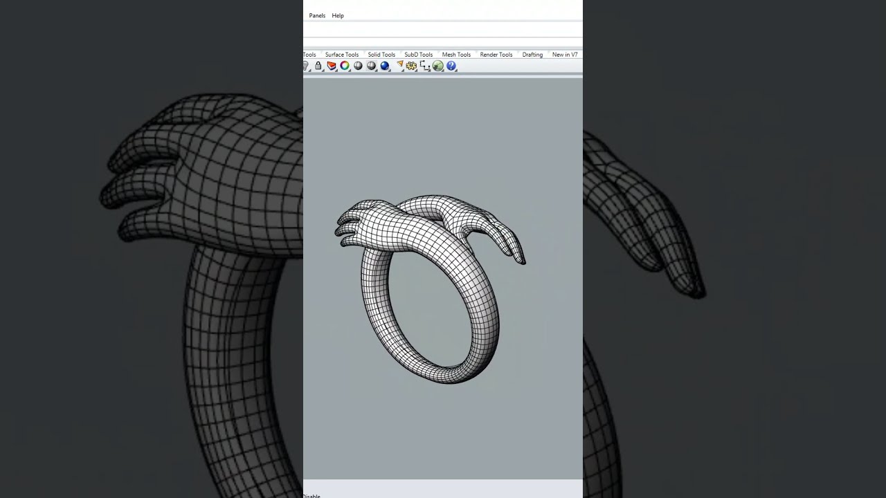 Hugging Hand Ring Modeling With Rhino#3d #jewellery #design #rings #hugging hand ring #matrix #rhino