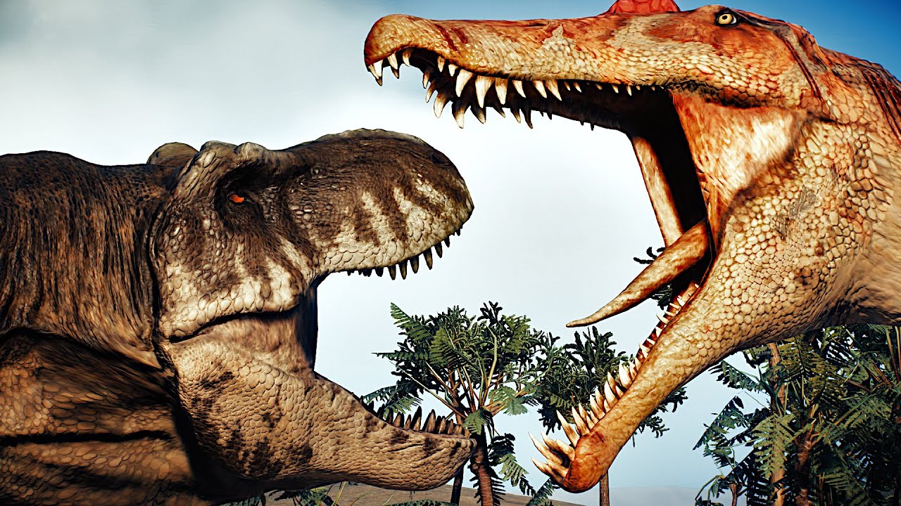 Paleo Accurate Spinosaurus Vs T-Rex ! Jurassic World Evolution 2 Dominion Biosyn Expansion