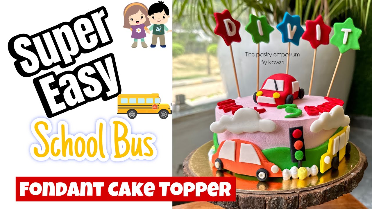 How to make a fondant bus topper &hellip;Here is quick tutorial on how to make fondant topper for beginners