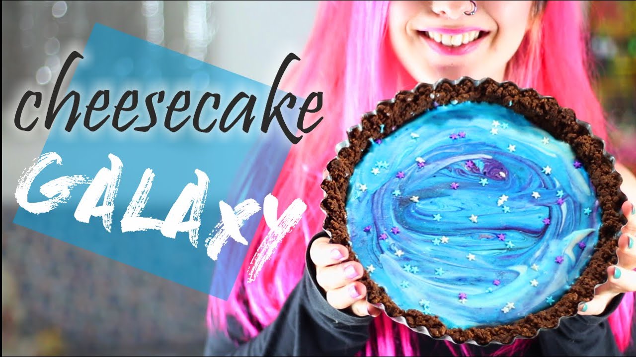 como hacer CHEESECAKE GALAXY ✩ &iexcl;receta sin horno! - Ann Look