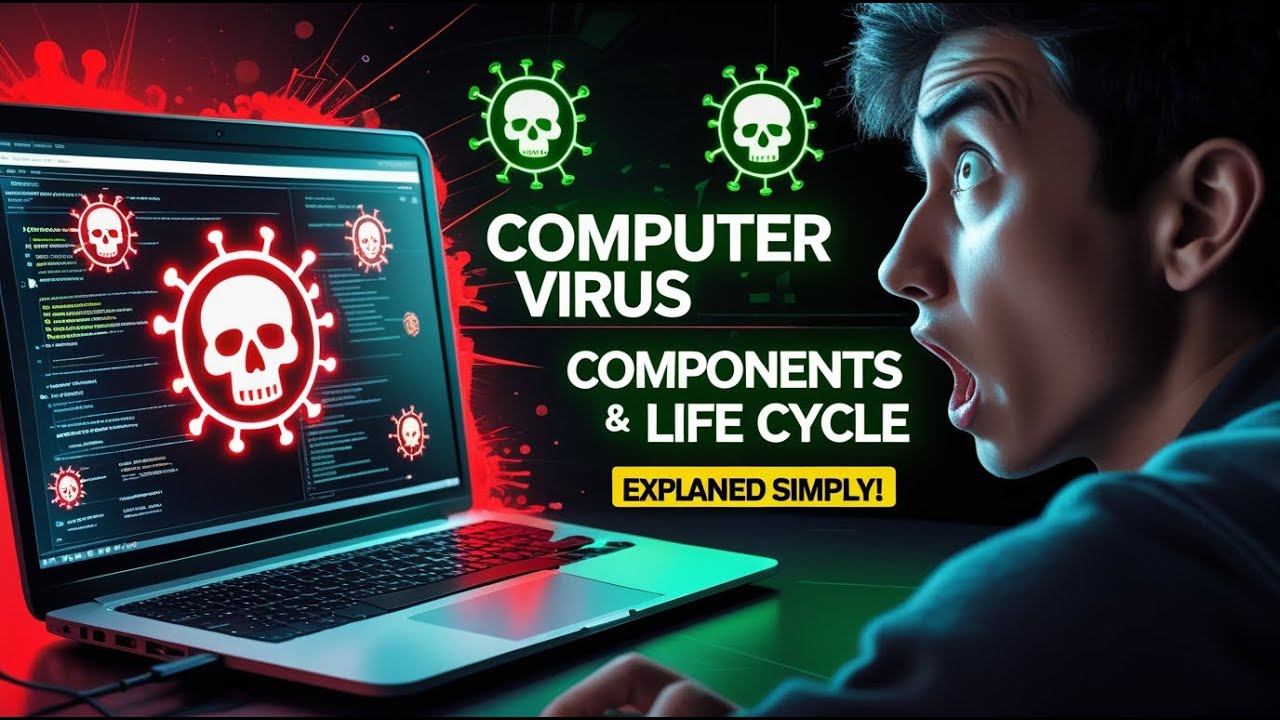 🔥 Computer Virus Explained Simply | Virus Components & Life Cycle | Cyber Security for Beginners